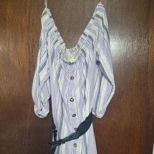 Off Shoulder Belted Summer Dress